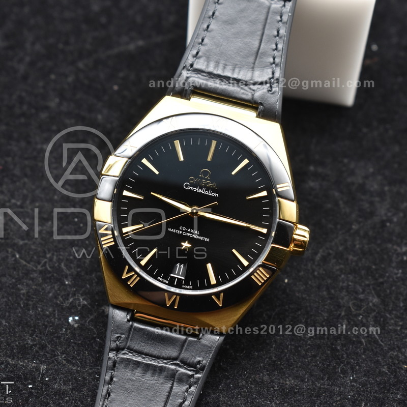 Constellation Black Ceramic YG VSF 1:1 Best Edition Black Dial on Black Gummy Strap A8900 Super Clone